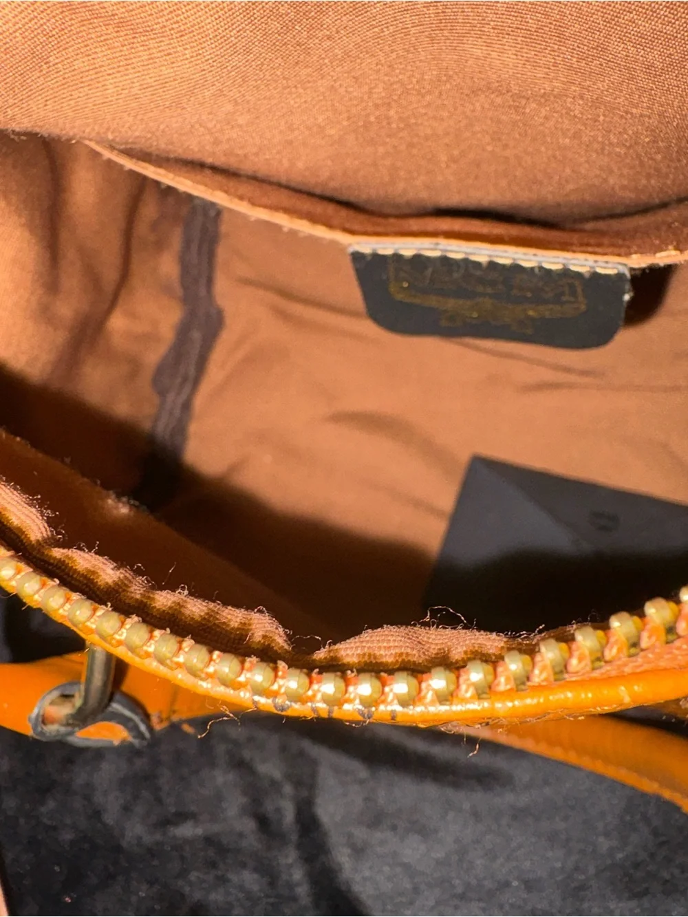 Visetos Studded Satchel in Cognac Brown
